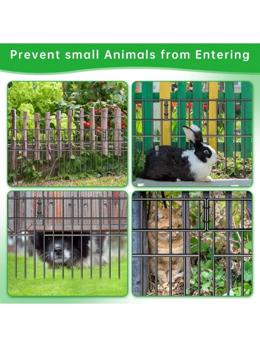 39.5ft No Dig Dog Barrier Fence - 28 Panels, Anti-Digging, Rustproof Garden